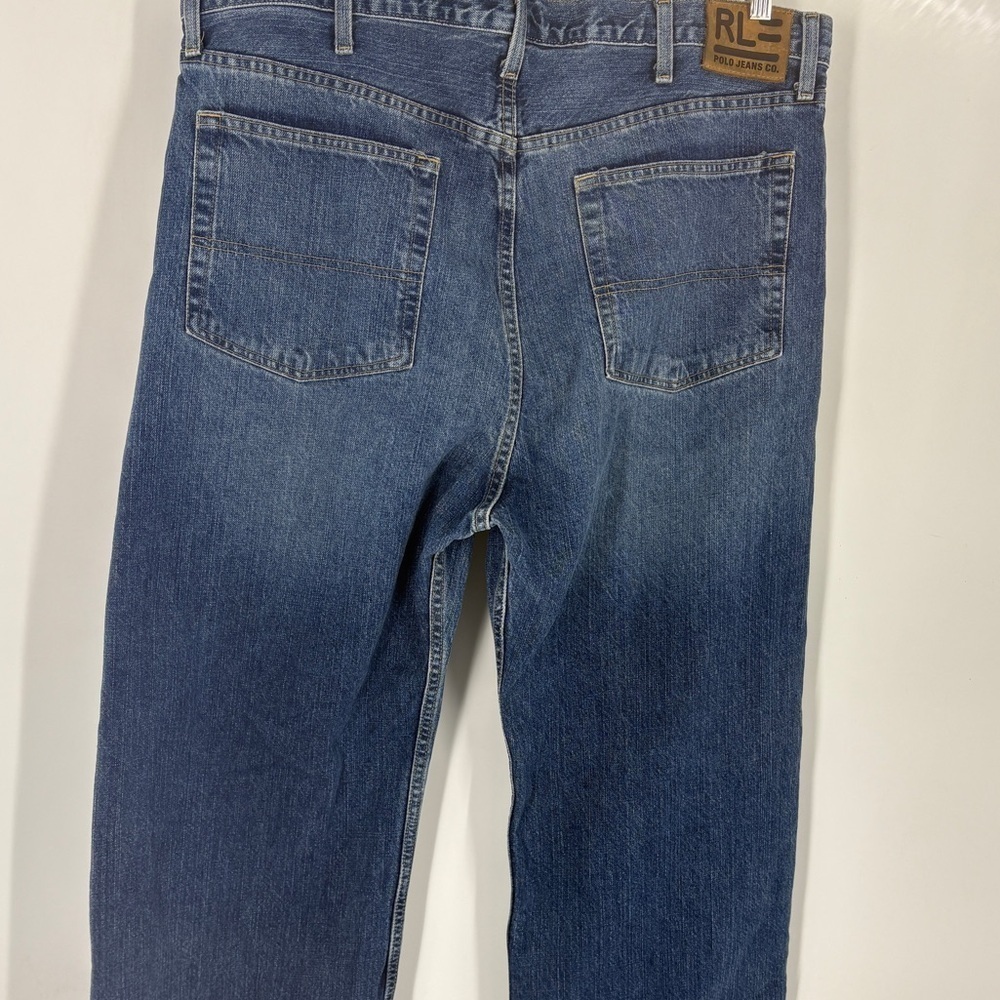 Ralph Lauren Polo Jeans Mens Blue Woodrow Relaxed Fit Cotton Denim-40x32 - Picture 7 of 11